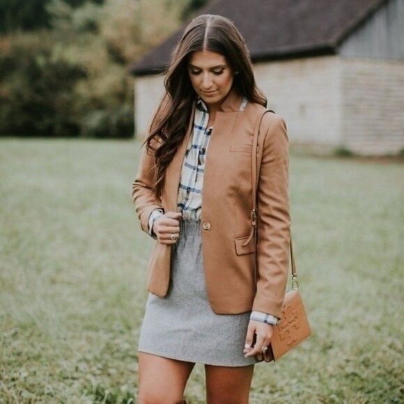 𝅺J. CREW Paperbag Wool Blend Mini Skirt Gray - Picture 3 of 10